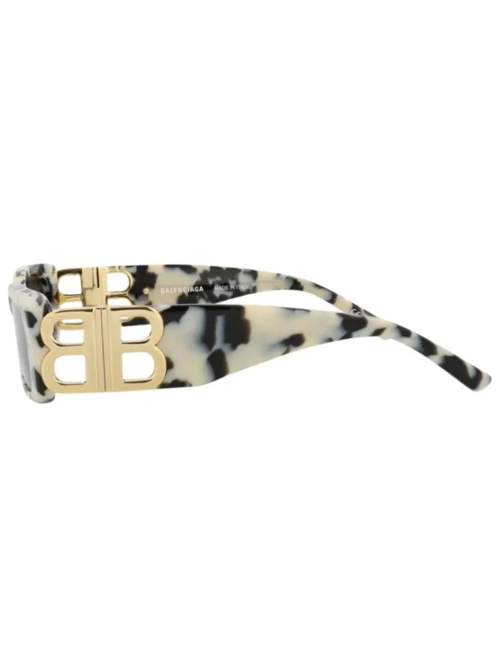 New Balenciaga Women's Sunglasses Square Rectangle Recycled Acetate Frame Havana
